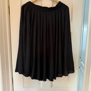 J. Crew Black A-Line Pleated Skirt